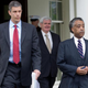 Duncan, Gingrich and Sharpton after meeting with President Obama on education reform at the White House, May 7, 2009 (Saul Loeb/AFP/Getty Images)